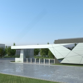 现代入口大门门3D模型下载